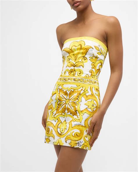 dolce gabbana brocade|DOLCE&GABBANA Maiolica printed brocade mini dress .